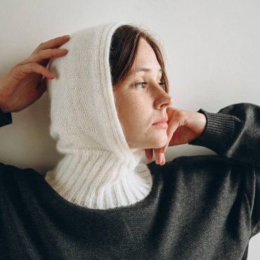 Handmade Angora Knitted Hood: Chunky Winter Neck Warmer