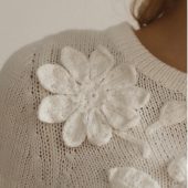 Handmade White Crochet Long Dress With Flowers, Boho Wedding Dress