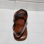 Moroccan Men’s Leather Sandals – Handmade Brown Buckle Sandals With Triple Strap, Comfortable Rubber Sole, Traditional Moroccan Summer Shoes