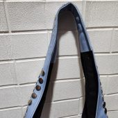 Moroccan Leather Tote – Soft Blue Studded Shoulder Bag | Handmade Boho Artisan Purse | Light Blue Shopper – Large & Small Sizes