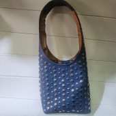 Moroccan Blue Leather Tote Bag – Handmade Studded Shoulder Purse – Boho Chic Bag With Silver Accents – Soft Interior – Large & Small Sizes