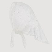 Hand-crocheted Cotton Lace Headwrap: Milky White Triangle Scarf