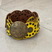 Handmade Moroccan Leather Belt With Vintage Buckle – Boho Statement Waist Accessory